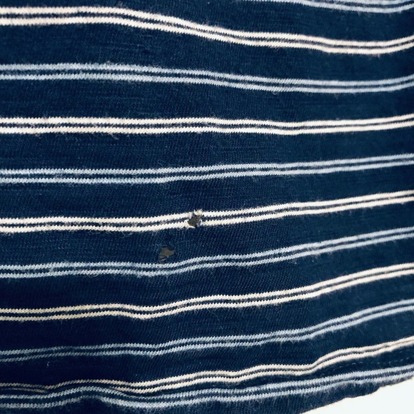 Michael Kors Navy and White Striped Long Sleeve Top - Picture 3 of 4